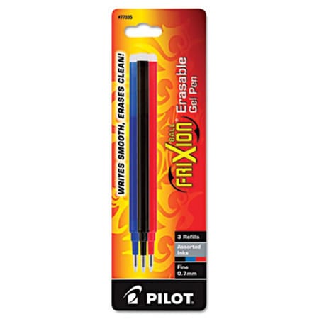 Pilot Refill for FriXion Erasable Gel Ink Pen Assorted 3-Pk 72838